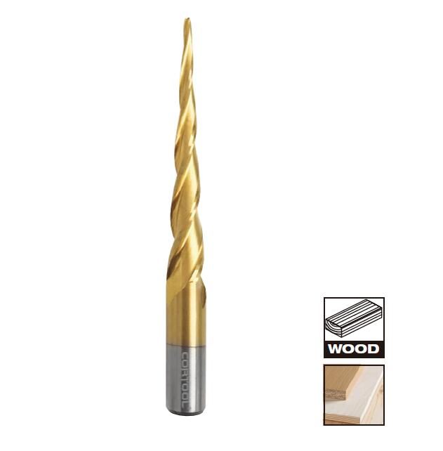 HSS-G&E 3 FLUTE TIN COATED TAPERED DRILL