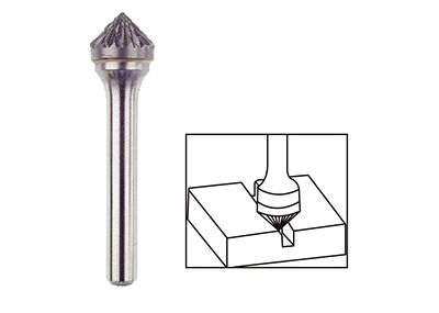 Rotary burrs type K - 90° Conical