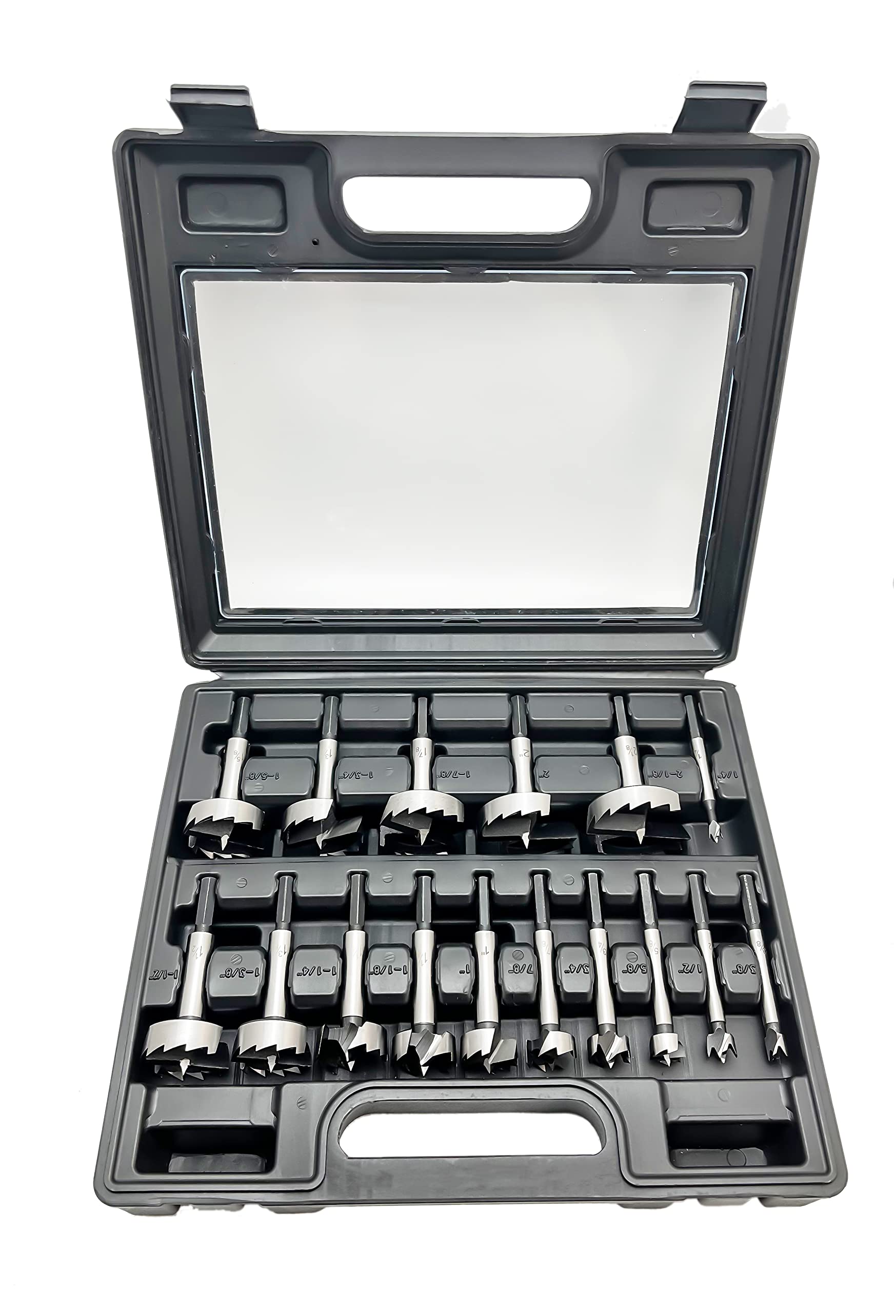 Forstner Bit Set 16Pcs Hex Shank, Wood Drill Bits Set with Multi Sided Shank